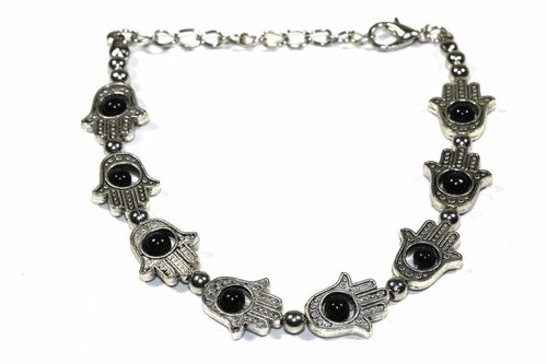 Pulseira Hamsa com Contas Coloridas — Proteção e Estilo