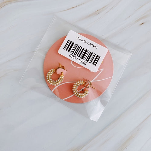 Brincos de Argola Mini com Pérolas — Banhados a Ouro 18K