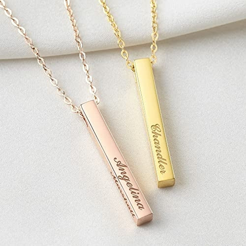 Colar Personalizado com Nomes dos Filhos — 4 Lados Graváveis