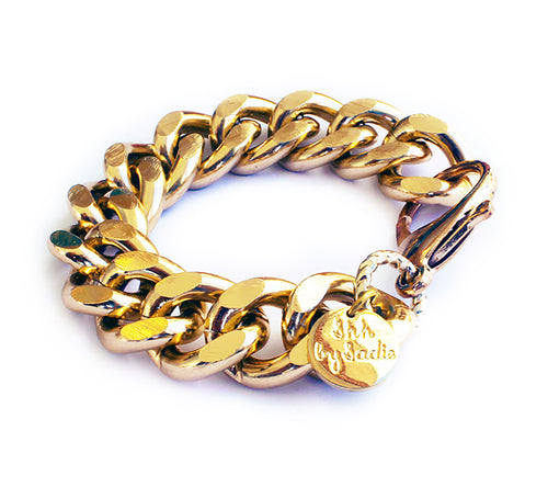Pulseira Corrente Grossa Dourada e Prateada — Aço Inoxidável