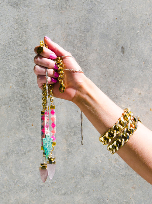 Pulseira Corrente Grossa Dourada e Prateada — Aço Inoxidável